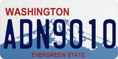 WA license plate ADN9010
