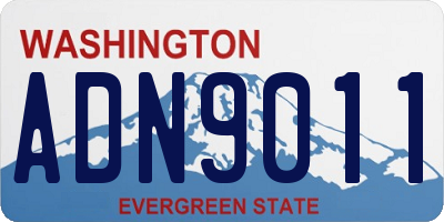 WA license plate ADN9011