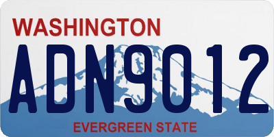 WA license plate ADN9012
