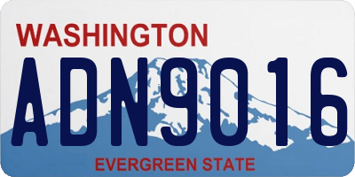 WA license plate ADN9016