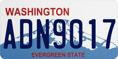 WA license plate ADN9017