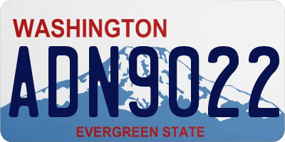 WA license plate ADN9022