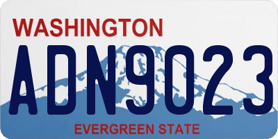 WA license plate ADN9023
