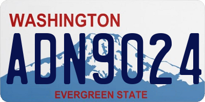WA license plate ADN9024