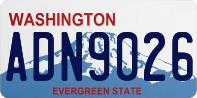 WA license plate ADN9026