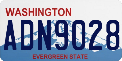 WA license plate ADN9028