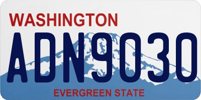 WA license plate ADN9030