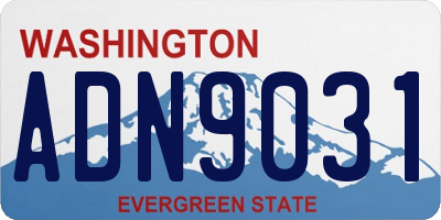 WA license plate ADN9031
