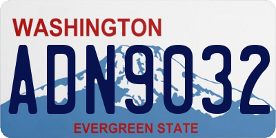 WA license plate ADN9032