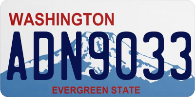WA license plate ADN9033
