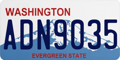 WA license plate ADN9035