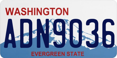 WA license plate ADN9036