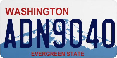 WA license plate ADN9040