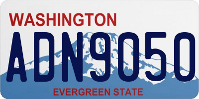 WA license plate ADN9050