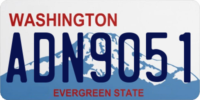 WA license plate ADN9051
