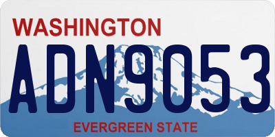 WA license plate ADN9053