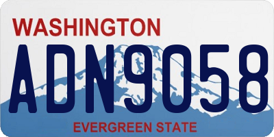 WA license plate ADN9058