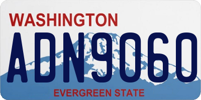 WA license plate ADN9060
