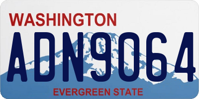 WA license plate ADN9064