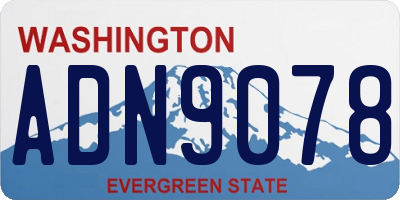 WA license plate ADN9078