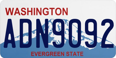 WA license plate ADN9092