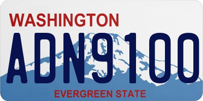 WA license plate ADN9100