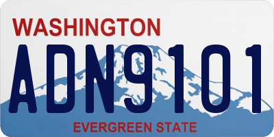 WA license plate ADN9101