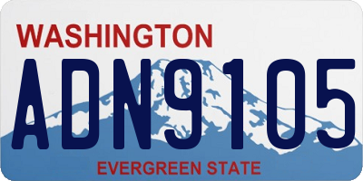 WA license plate ADN9105