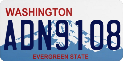 WA license plate ADN9108