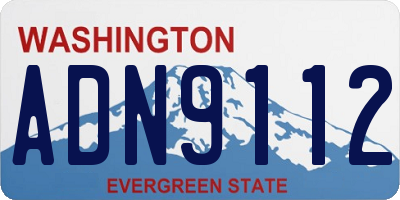 WA license plate ADN9112