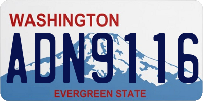 WA license plate ADN9116