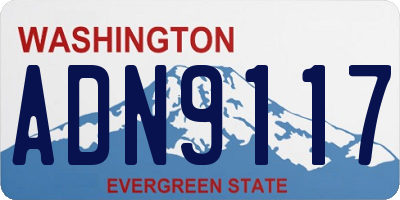 WA license plate ADN9117