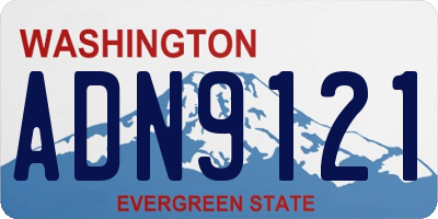 WA license plate ADN9121