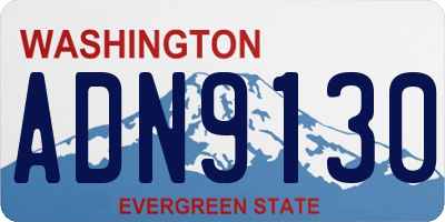 WA license plate ADN9130