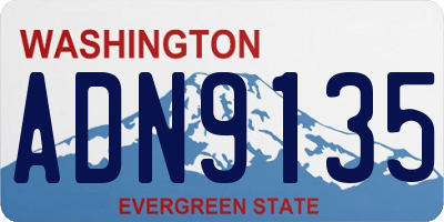 WA license plate ADN9135