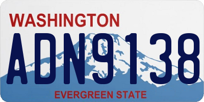 WA license plate ADN9138