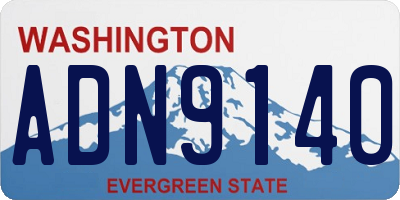 WA license plate ADN9140