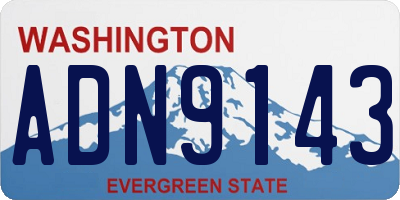 WA license plate ADN9143