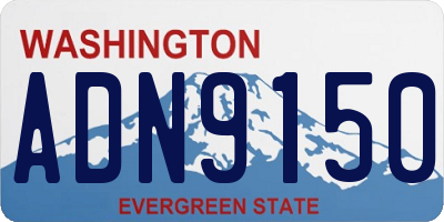 WA license plate ADN9150