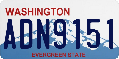 WA license plate ADN9151