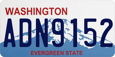 WA license plate ADN9152