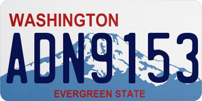 WA license plate ADN9153