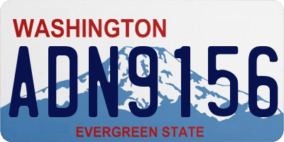 WA license plate ADN9156