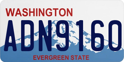 WA license plate ADN9160