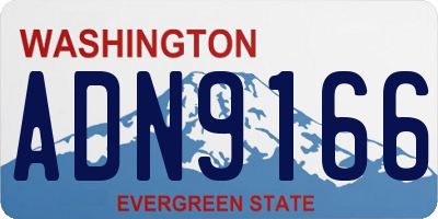 WA license plate ADN9166