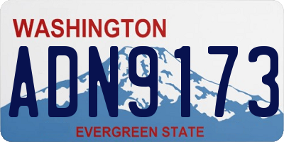 WA license plate ADN9173