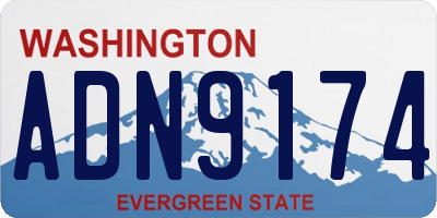 WA license plate ADN9174