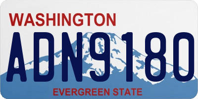 WA license plate ADN9180