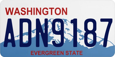 WA license plate ADN9187