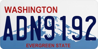 WA license plate ADN9192